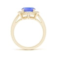 thumbnail image 2 of Angara Natural 2.6 Ct. Tanzanite with Diamond Halo Ring in 14K Yellow Gold for Women (Ring Size: 7), 2 of 8