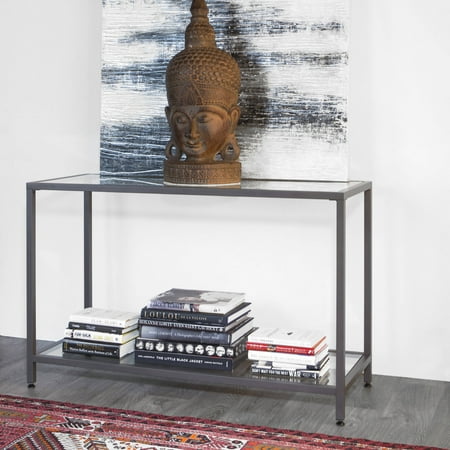 Home Camber Modern Glass Console Table 47" Gray - Studio Designs