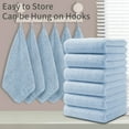 thumbnail image 7 of Jessy Home 6 Pack Light Blue W Stripe Washcloths for Bathroom 13x13 Inch Ultra Soft Hand Face Towels, 7 of 7