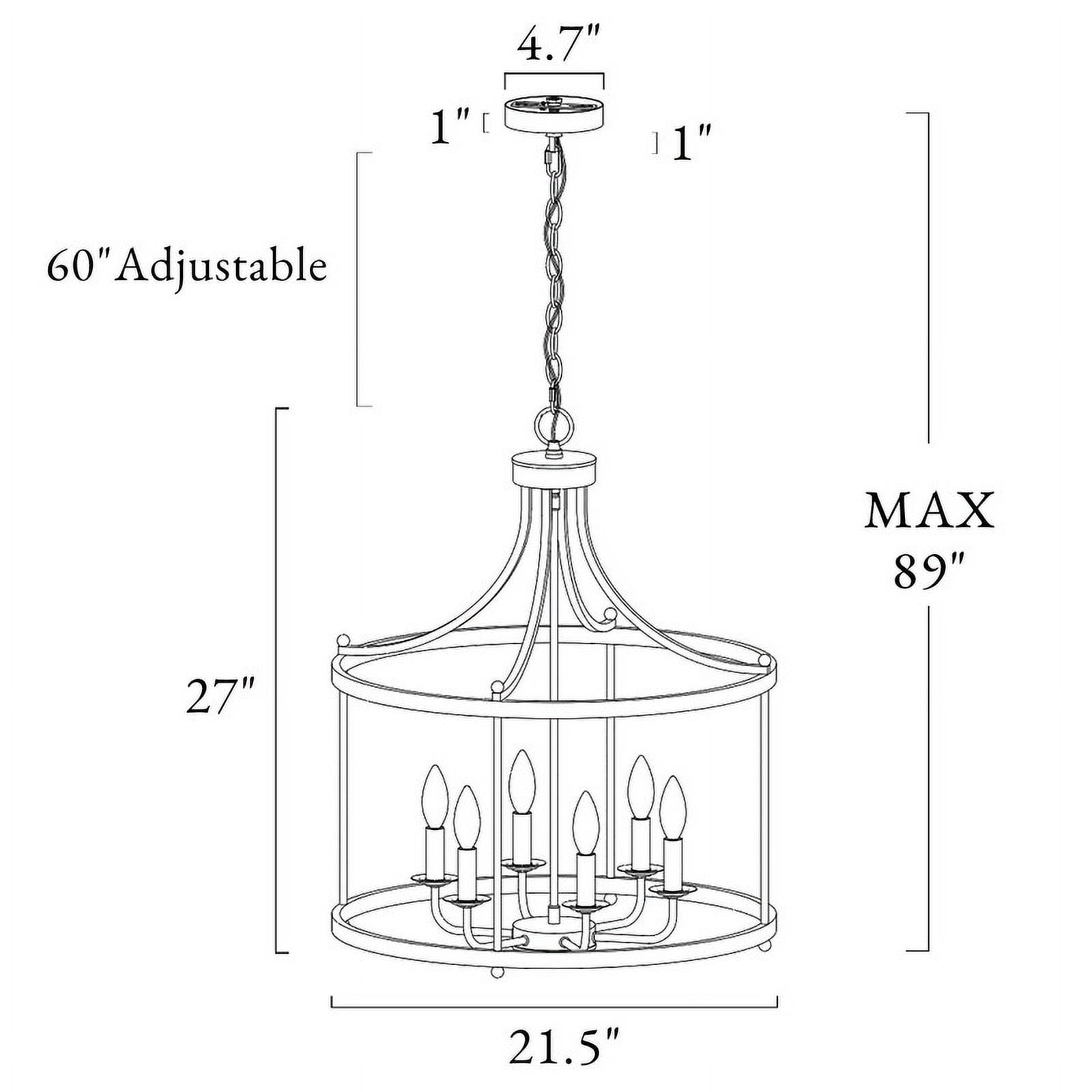 LNC 21.5" Black and Gold 6-Light Lantern Chandelier with E12 Base for Foyer or Dining Room
