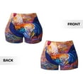 thumbnail image 5 of Lsque Rooster Oil Painting Pattern High Waisted Biker Shorts for Women-Tummy Control Fitness Athletic Workout Running Yoga Gym Shorts,Moisture-Wicking-Medium, 5 of 9
