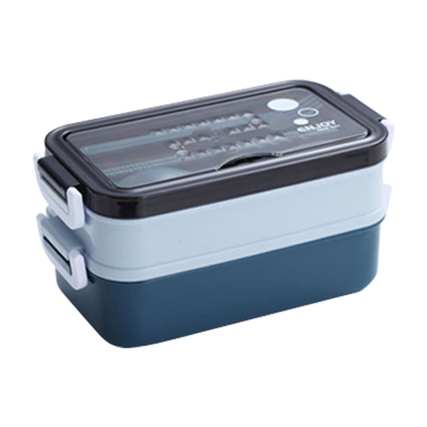 Oferta por tiempo limitado!Fiambrera sellada con 2 compartimentos y cubiertos, perfecta para comidas en el trabajo y de viaje, apta para microondas y lavavajillas