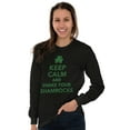 thumbnail image 4 of Keep Calm Shake Shamrocks St Paddys Long Sleeve TShirt Men Women Brisco Brands M, 4 of 6