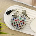 thumbnail image 5 of Wrapables Crystal Bling Key Chain Keyring with Tassel Car Purse Handbag Pendant, Rainbow Heart, 5 of 6