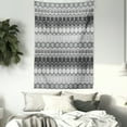 thumbnail image 3 of Nordic Tapestry, Knitting Theme Chevron Pixel Art Pattern Scandinavian Ornament Classic Motifs, Wall Hanging for Bedroom Living Room Dorm Decor, 60W X 80L Inches, Grey White Black, by Ambesonne, 3 of 5