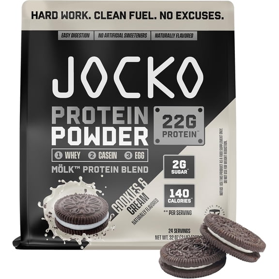 Jocko Mölk Whey Protein Powder 22g, 2lb bag, Cookies & Cream