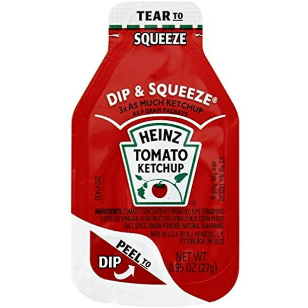 Heinz Ketchup Dip & Squeeze Single Serve Packet (0.95 Oz Packets, Pack