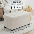thumbnail image 3 of Ornavo Home 30 Inch Folding Storage Ottoman with Storage Bench, Large Storage Ottoman Bench, Storage Chest, Foot Rest Stool, Bedroom Bench with Storage, 3 of 5