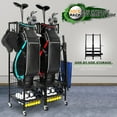 thumbnail image 3 of Golf Bags Storage Garage Organizer - Golf Bag Stand Fit Single Golf Bags, Golf Clubs, and Golf Equipment Accessories, Golf Bag Storage Rack with Wheels for Garage, Club, Shed, Basement, 3 of 6