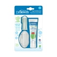 thumbnail image 4 of Dr. Brown's 100% Silicone Baby Finger Toothbrush, Gray/Green + Strawberry Baby Toothpaste, 0-3Y, 4 of 14