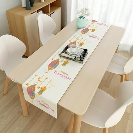 

Ramadan Decoration Table Runner with Gold Star and Moon for Ramadan Table Decor