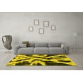 thumbnail image 3 of Ahgly Company Machine Washable Indoor Square Abstract Yellow Modern Area Rugs, 6' Square, 3 of 4