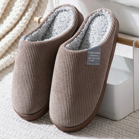 

pxiakgy slippers for men mens for men house warm slip soft plush flop slippers flip on shoes slippers men s slipper mens slippers brown + us:12