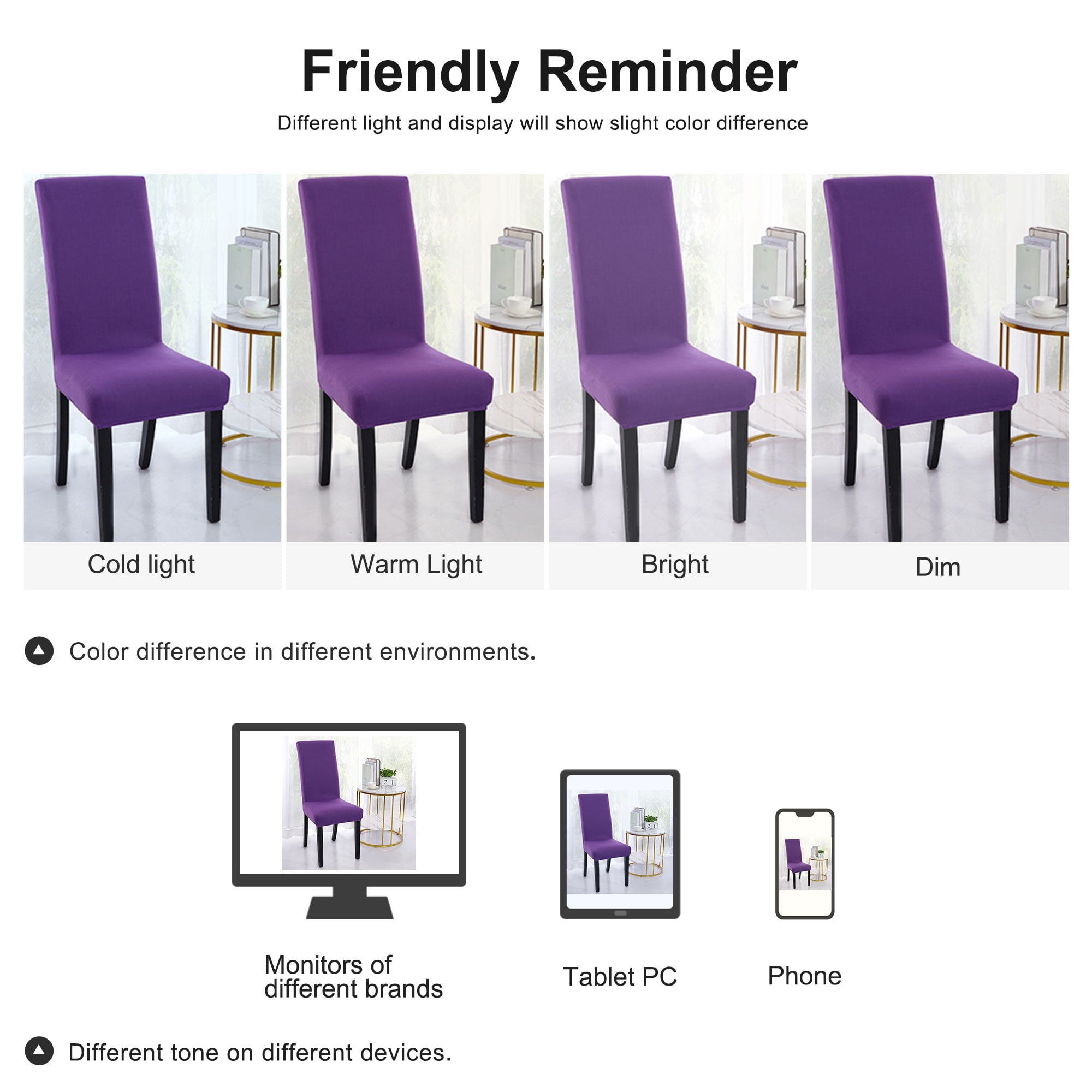 Unique Bargains Stretch Spandex Chair Cover for Dining Room Purple M