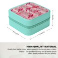 thumbnail image 2 of Autua Flamingos Hearts Kitsch PU Leather Jewelry Box for Necklace Ring Earring Storage Travel Case with Zipper Green, 2 of 5