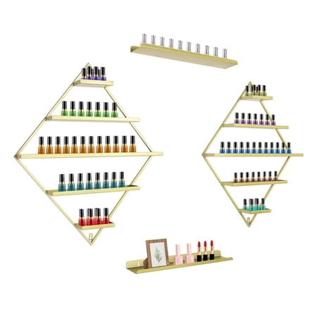5-Tier Display Racks Wall-mounted Gold Nail Polish Racks Nail Polish Racks