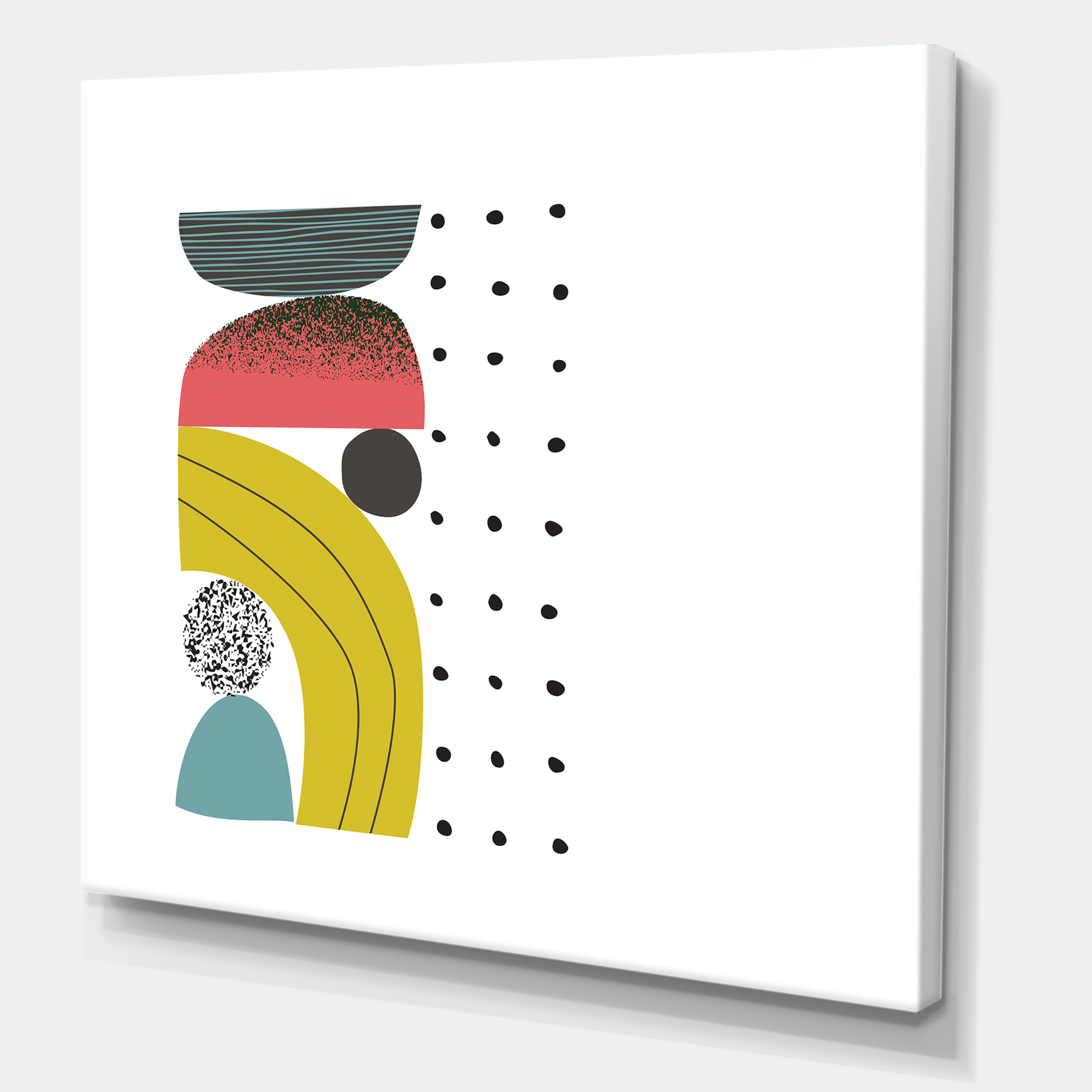 Designart ' Abstract Colorful Geometric Art Collage I ' Modern Canvas Wall Art Print
