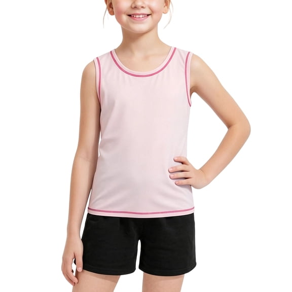 OGLCCG Tween Girls Tank Tops Sleeveless UPF 50 Quick Dry Kids Athletic Shirts Summer Sports Dance Workout Tops 3-16 Years