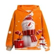 thumbnail image 2 of Odeerbi Kids Boys Girls Christmas Hoodies Snowman Print Hooded Sweatshirts Children's Long Sleeve Pattern T-shirt Printed Round Neck Shirt Hooded Sweatshirt Orange, 2 of 4