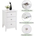 thumbnail image 5 of UBesGoo Upgraded White Nightstand with 3 Drawers, Modern Night Stands for Bedrooms with Metal Knobs, Wooden Bed Side Table/Night Stand for Small Spaces, College Dorm, Kids' Room, Living Room, 23.6in H, 5 of 10