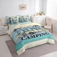thumbnail image 2 of Catabedysis Ocean Beach Camping 7-Piece Twin Bedding,Camper Print Bedding Comforter Set For Boys,Multicolor,Light Gray Reversible, 2 of 7