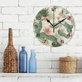 thumbnail image 3 of Coolnut Tropical Leaves Flower Round Wall Clock, 9.84 inch Silent Wall Clock for Bedroom, Bathroom, Office, Living Room Home Decor, 3 of 7
