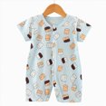 thumbnail image 2 of UAYOTSE Newborn Infant Baby Boy Girl Summer Short Jumpsuit Short Sleeve Bear Print One Piece Romper Bodysuit Outfit,Sizes 6-12 Months, 2 of 4