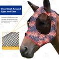 thumbnail image 2 of Harrison Howard Stretch, Breathable, UV Protective Fly Mask with Mesh Eye Opening for Full Visibility and Ventilating Ear Covers Orange Paisley, 2 of 4