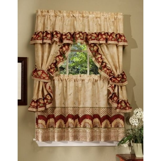 Sunflower Cottage Kitchen Curtain Set 57 X 36 - Walmart.com - Walmart.com