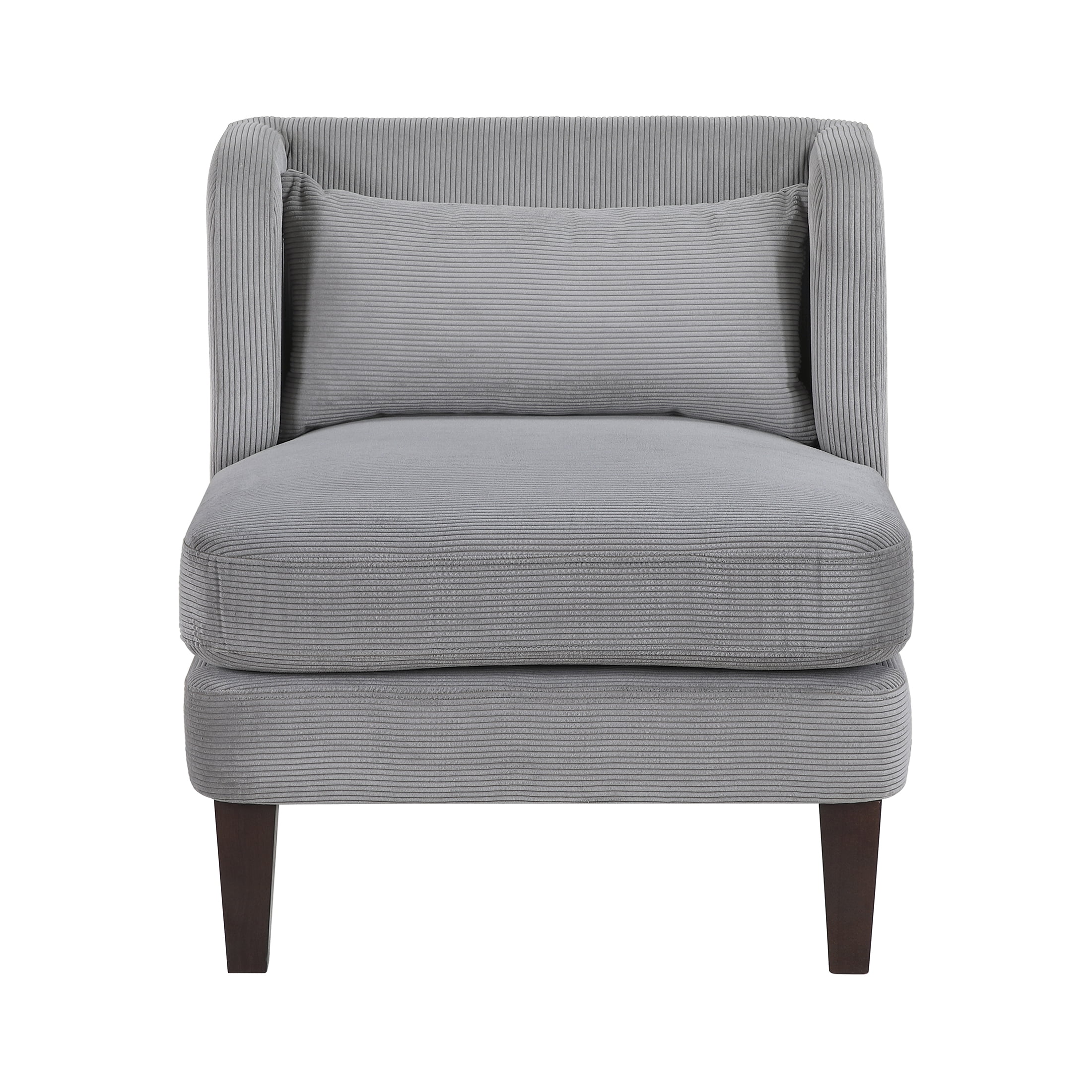 OakvillePark Terncliffe Corduroy Accent Chair with Pillow, Dark Gray