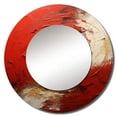 thumbnail image 2 of Designart "Spiraling Red and Gold Whimsical Whirl I" Abstract Spirals Rund Mirror For Wall Decor - Large Red Round Printed Mirror -Modern Round Living Room Mirror - 36" x 36", 2 of 6