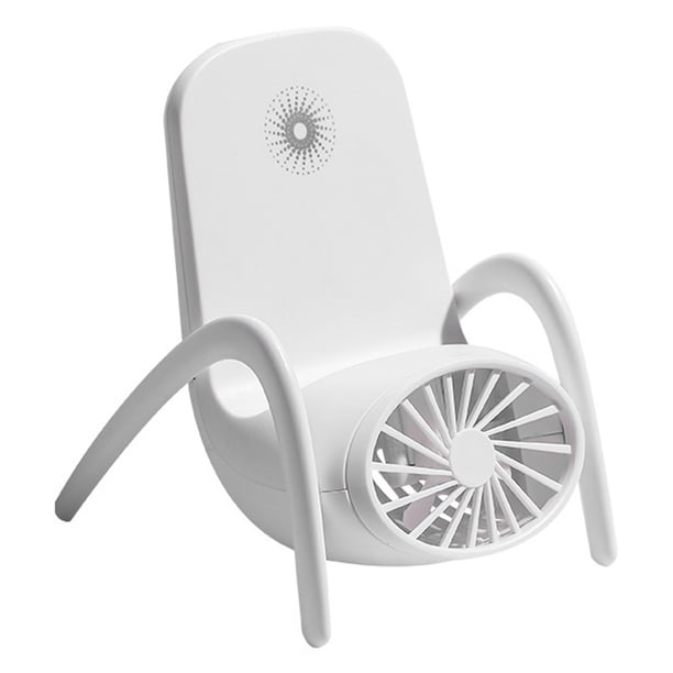 Billuyoard Mini ventilador con carga USB, soporte para teléfono móvil de escritorio, ventiladores para silla, herramientas de refrigeración portátiles Electrodomésticos Blanco Billuyoard HA059976-01B