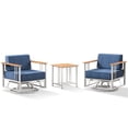 thumbnail image 2 of PARKWELL 3-Piece Outdoor Swivel Glider Chair with Side Table,Patio Oversized Metal Club Swivel Rocker Lounge Chairs with Luxury 6-Inch Thick Cushions for Front Porch Deck,White/Navy, 2 of 9