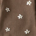 thumbnail image 5 of GYRATEDREAM Newborn Baby Girl Knit Sweater Romper Infant Oversized Long Sleeve Crewneck Embroidery Bodysuit Toddler Warm Fall Winter Outfit Brown for 0-18M, 5 of 7