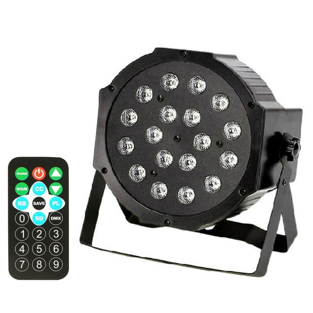 Yeacher Stage Light Black 18 LEDs Sound Active Remote Control DMX 17.8*17.5*10cm