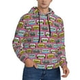 thumbnail image 2 of Salouo Retro Cassette Pattern Men's Fall Hoodie Sweatshirt,Sport Hoodie with Pockets for Men Pullover Casual Hooded Sweatshirt-X-Large, 2 of 7