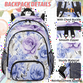 thumbnail image 2 of Herdesigns Spring Summer Floral Backpack with Lunch Box Watercolor Wild Flowers Lightweight Large Travel Work Laptop Backpacks Set Casual Daypacks, 2 of 8