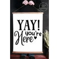 thumbnail image 1 of Wood Frame Canvas Wall Hanging Welcome Classroom Wall Art Sign Yay You're Here Camper 23x30-Inch, 1 of 4