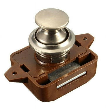 Push Button Catch Cupboard Door Knob Latch Lock For RV Camper Motor Home Caravan,Cabinet Door Latch,Push Button Cabinet Latch,Push Button Door Latch, Cabinet Cam Latch(Pearl Nickel,L