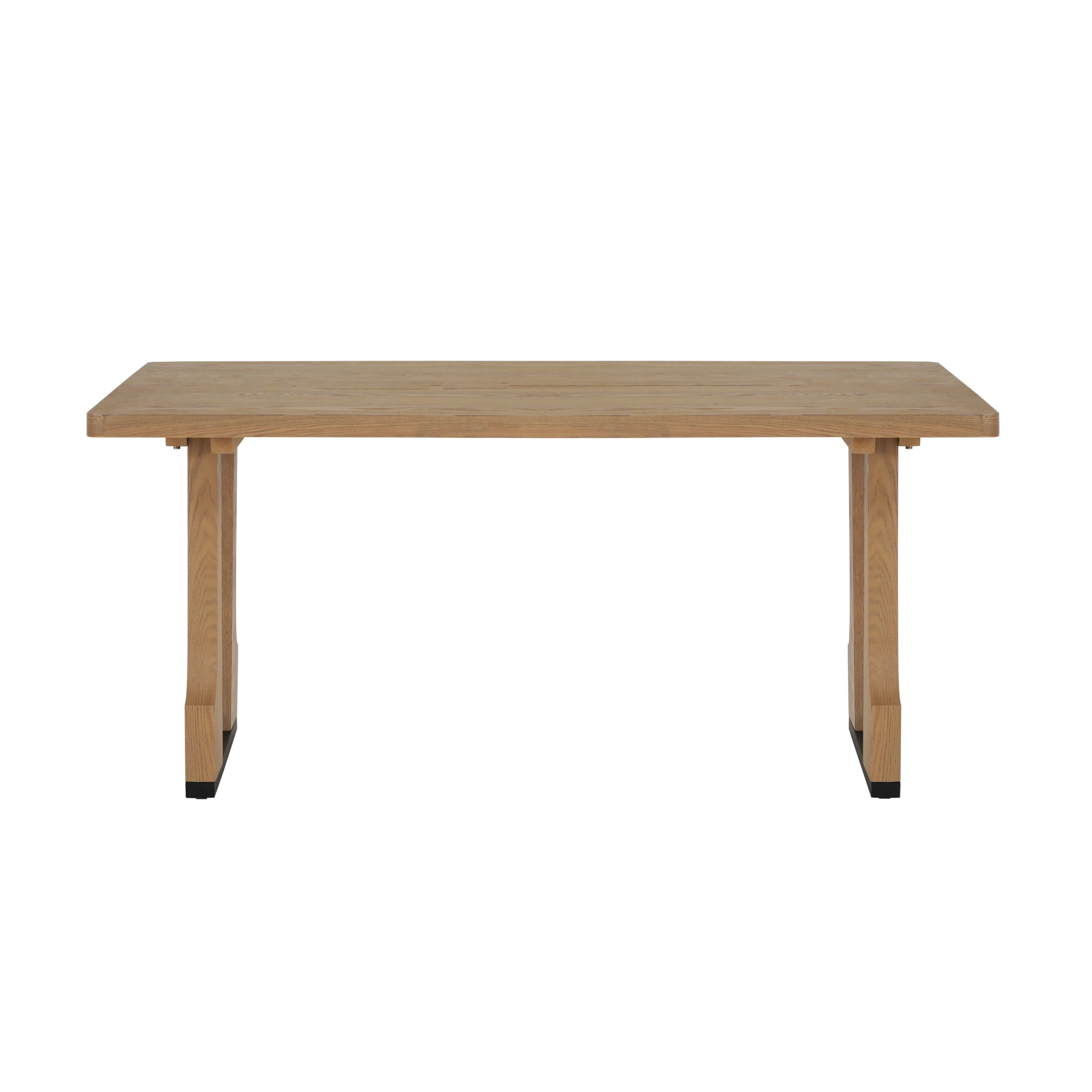 Christopher Knight Home Farmhouse 63" Rectangular Dining Table for 4–6 People, Wood Pedestal Base, Light Ash