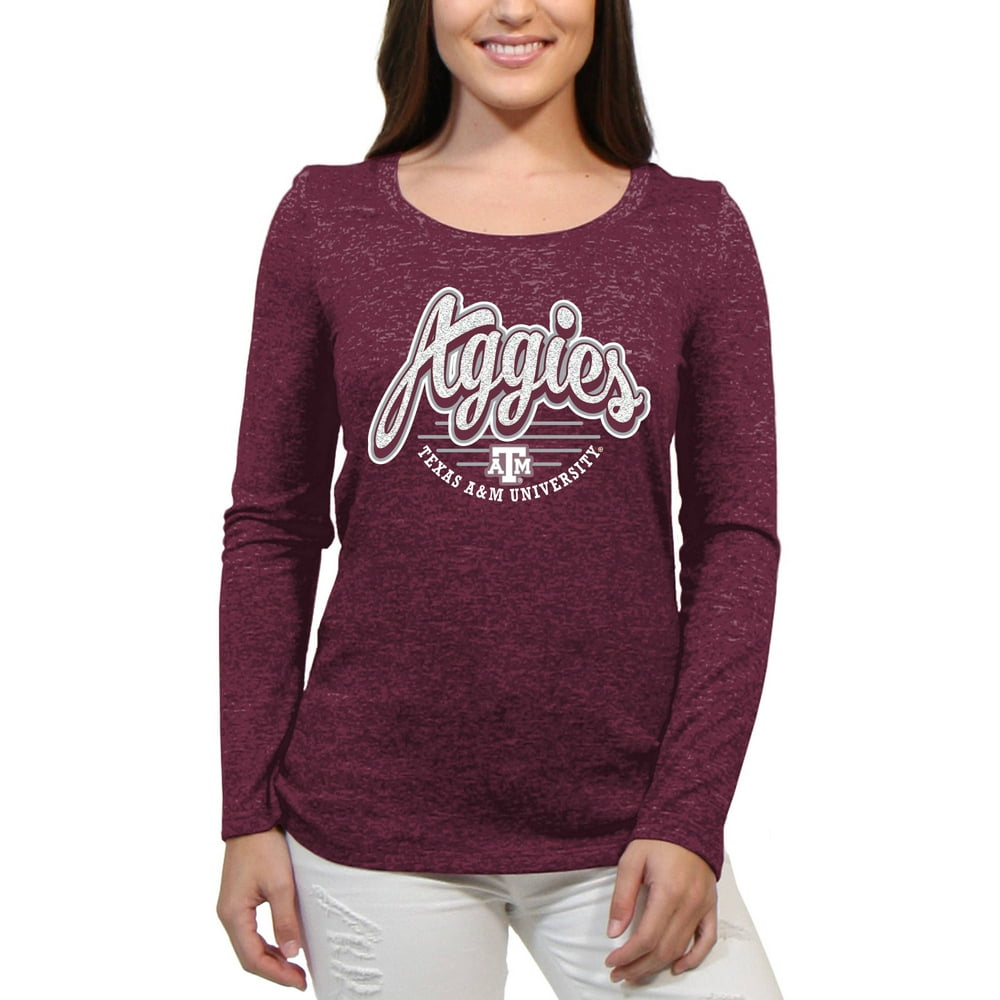 Texas A&M Aggies Funky Script Women'S/Juniors Team Long Sleeve Scoop Neck Shirt - Walmart.com