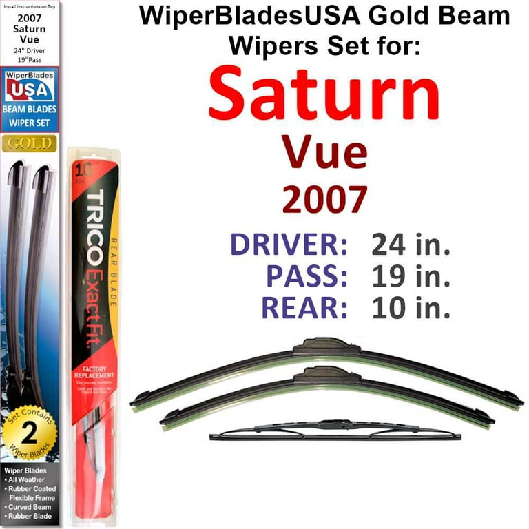 2007 Saturn Vue Beam Wiper Blades Wipers WBUSA (Set of 3) w/Rear