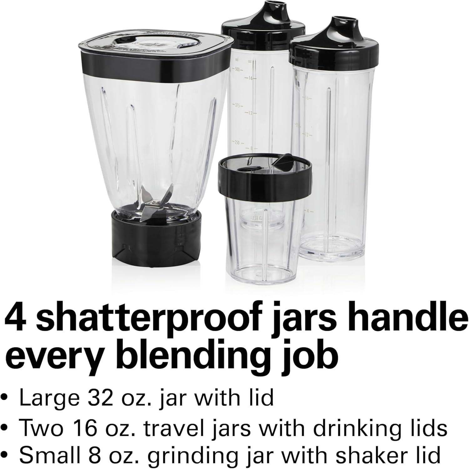 MultiBlend Smoothie Blender with 4 Jars, 650W Motor,