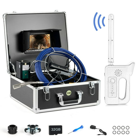 7" Self-Leveling Sewer Camera 100ft Pipe Inspection Camera w 512Hz Transmitter