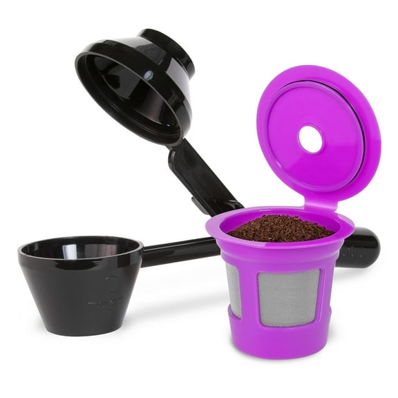 Perfect Pod Single Serve Filter Cup Value Pack with 1 Reusable Filter Cup and Bonus EZ-Scoop for K-Cup Brewers