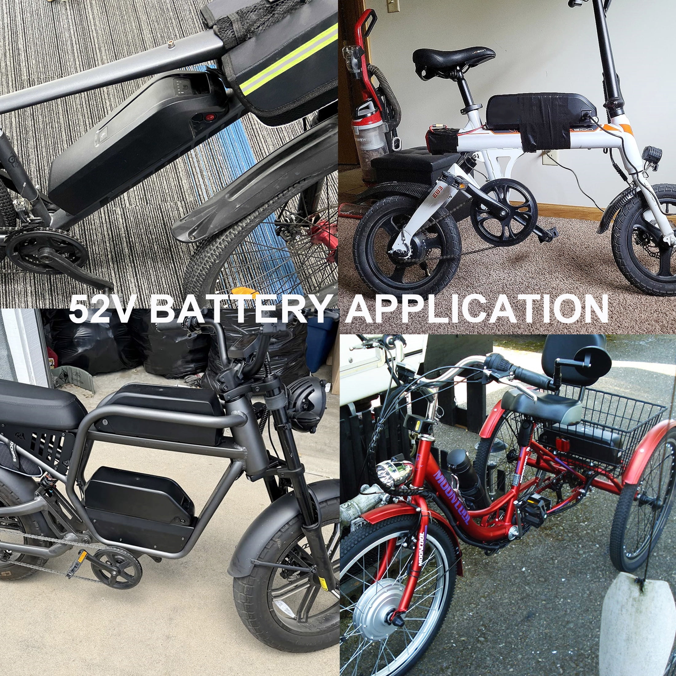 5Prong 52V 20AH Ebike Battery 52V Battery 2000W Scooter Lithium Battery for Adult Electric Bike