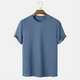 thumbnail image 2 of aidice Men T Shirts Summer Round Neck Short Sleeve Loose Shirts Pullover Fold up Casual Blouses Tops, 2 of 5