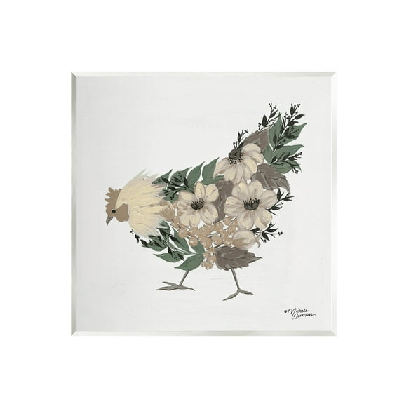 Stupell Industries Floral Design Chicken Farm Arrangement Painting Unframed Art Print Wall Art, Design by Michele Norman