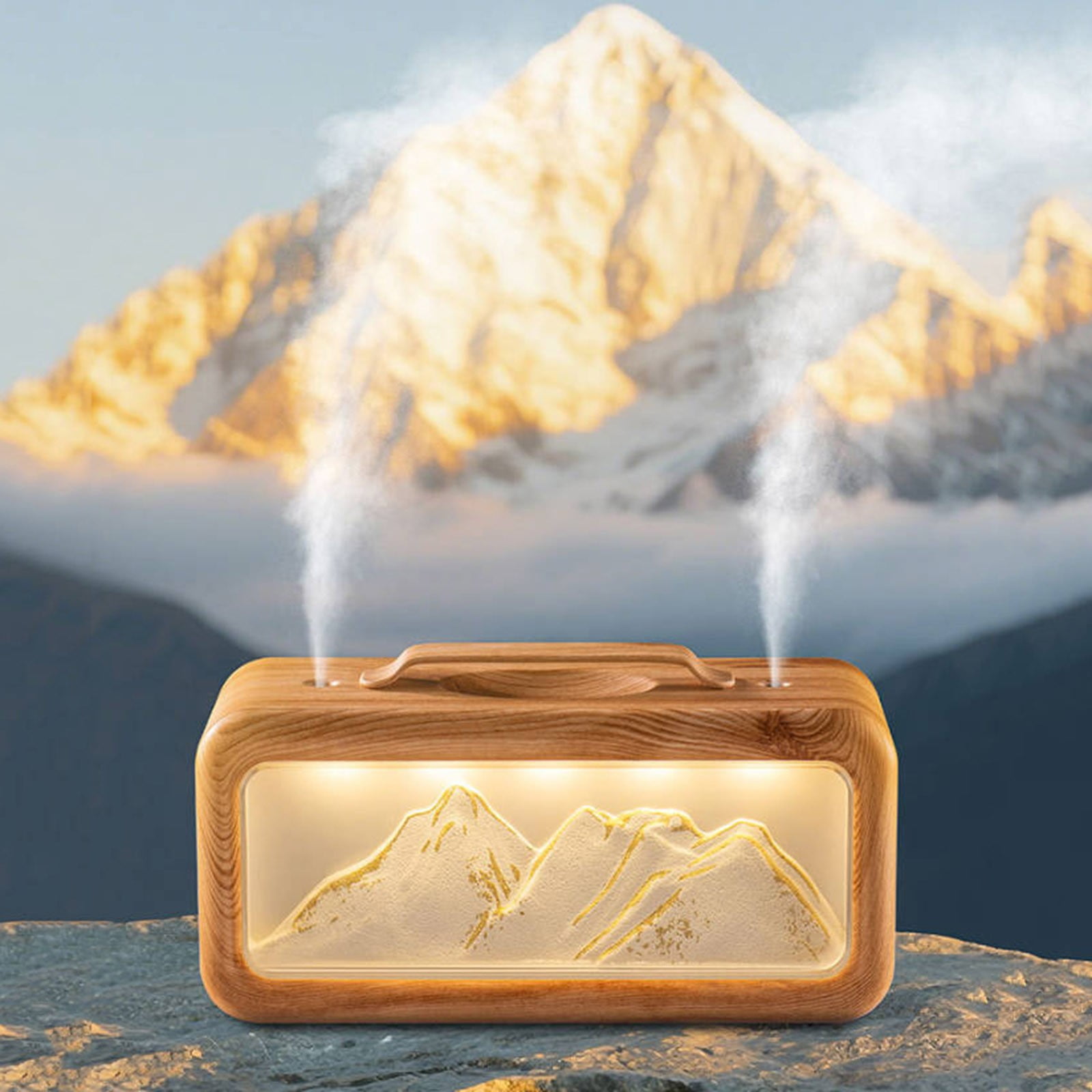 Linnome Desktop Air Humidifier Large Capacity Double Spray Mist Maker With Night Light For Home Bedroom Aromatherapy