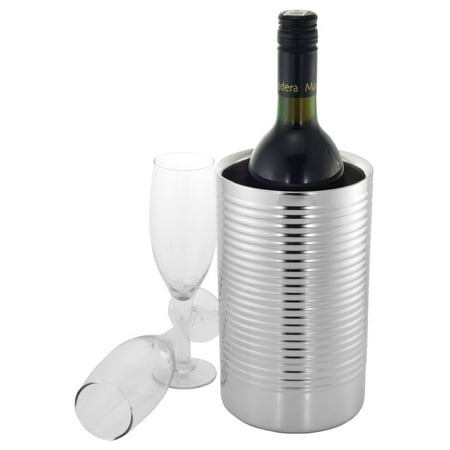 

Envelor Sol Living Wine Chiller Bucket Double Wall Stainless Steel Barware Wine & Champagne Holder 1.6 qt Ribbed and Shiny